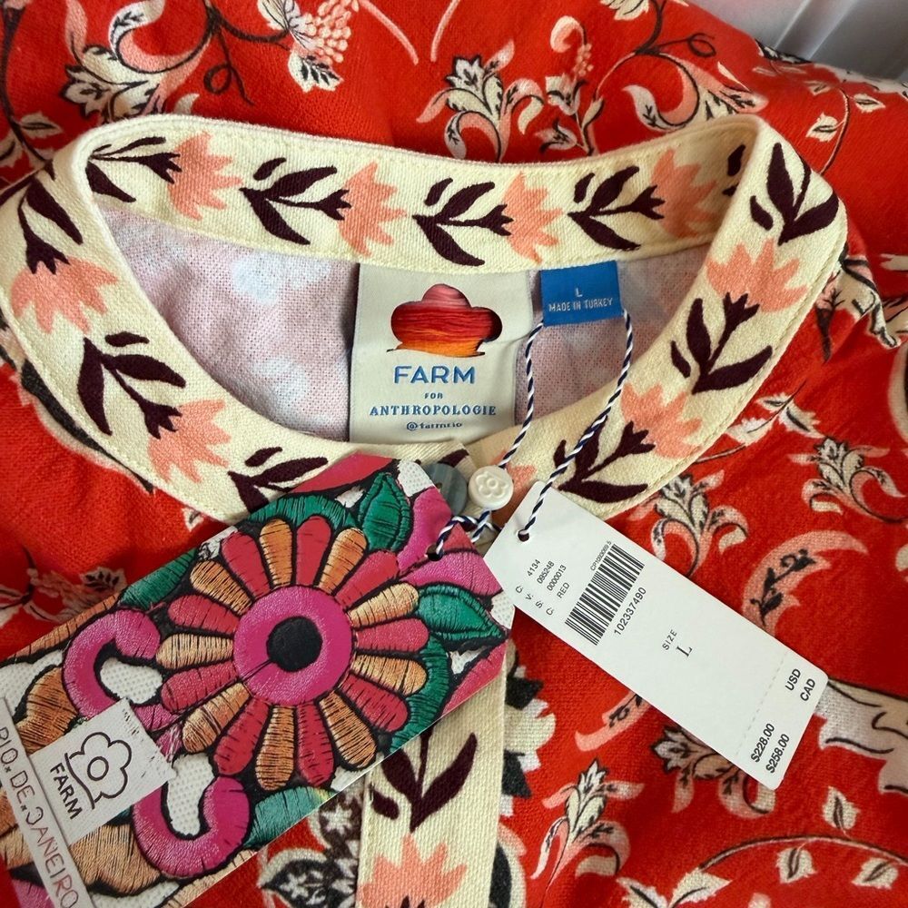 Farm Rio x Anthropologie Long-Sleeve Printed Romper NWT Size L - Picture 16 of 16